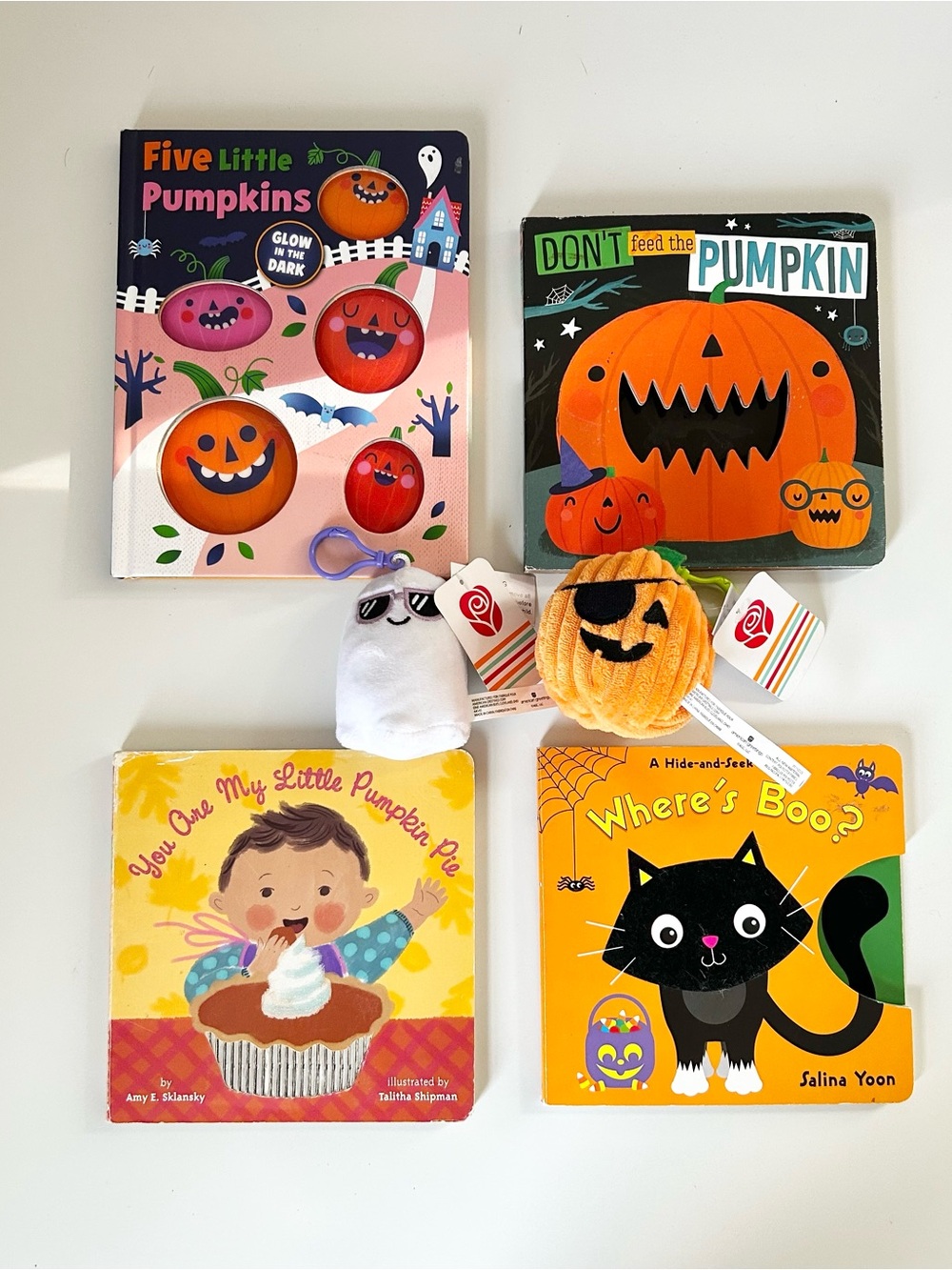 Halloween Pumpkin Kids Toy Set - Orange Plush & Board Books